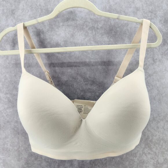 Soma Other - SOMA Enbliss Wirefree Padded Bra Size 40DD Nude Beige Smooth Comfort Band